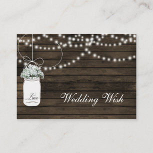 Carte D'accompagnement grange bois mason jarre rustique mariage détails c