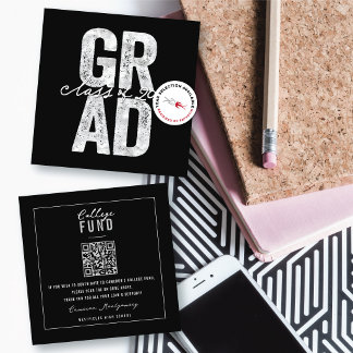 Carte D'accompagnement Gras Silver GRAD Stylish Graduation College Fonds