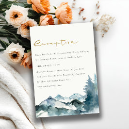 Carte D'accompagnement Gray Blush Blue Mountain Pine Réception de mariage