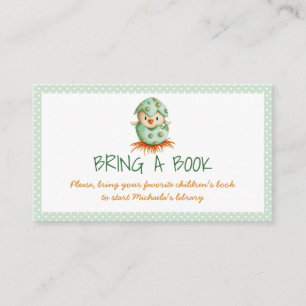 Carte D'accompagnement Green Baby Chick Hatching Neutre Apportez un livre