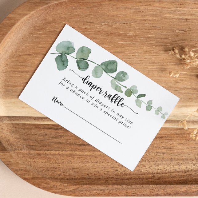 Carte D'accompagnement Green Delight Eucalyptus Déchets Raffle Billet (Créateur téléchargé)