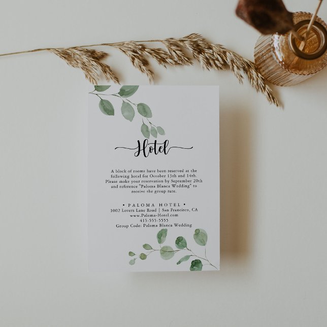 Carte D'accompagnement Green Delight Eucalyptus Hotel (Créateur téléchargé)