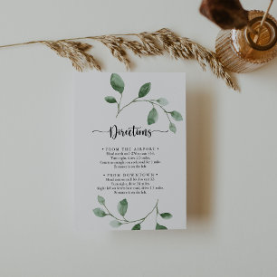 Carte D'accompagnement Green Delight Eucalyptus Mariage Directions
