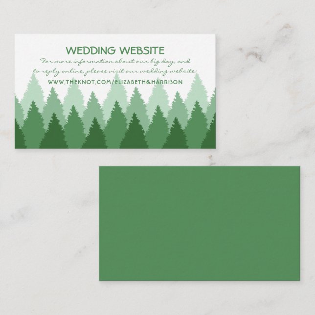 Carte D'accompagnement Green Forest Range Woodland Site Mariage (Devant / Derrière)