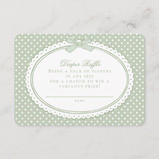 Carte D'accompagnement Green Gingham Coquette  Diaper Raffle