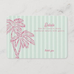 Carte D'accompagnement Green Palm Springs Pastel Beach Détails Insérer