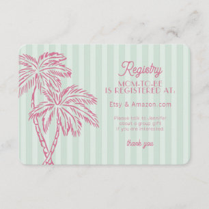 Carte D'accompagnement Green Palm Springs Pastel Beach Registry Insertion