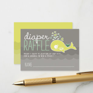 Carte D'accompagnement Green Pregnant Mommy Whale Diaper Raffle Billets