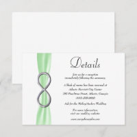 Green Ribbon Silver Infinity Détails du Mariage