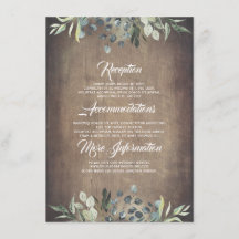 Green Rustic Mariage Information Invité