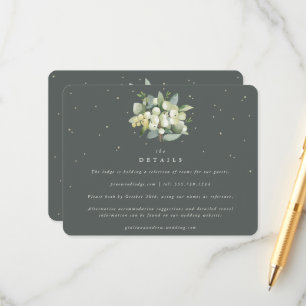 Carte D'accompagnement Green Snowberry+Eucalyptus Bouquet Détails du Mari