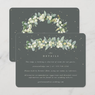 Carte D'accompagnement Green Snowberry+Eucalyptus Garland Détails du Mari