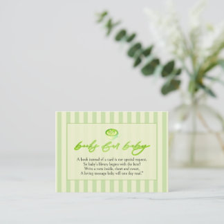 Carte D'accompagnement  Green Stripes  Matcha  Books for Baby 
