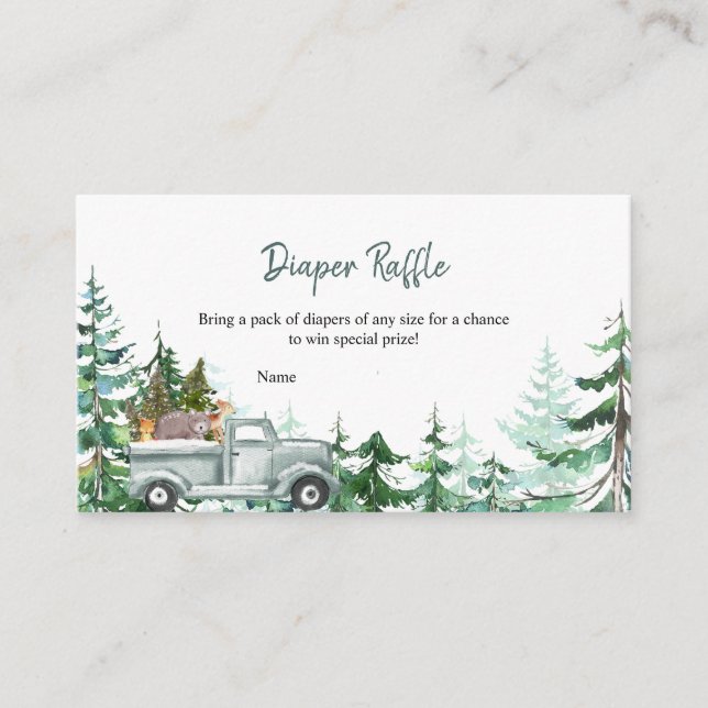 Carte D'accompagnement Green Truck Winter ONE derland Déchets Raffle (Devant)