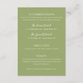 Carte D'accompagnement Green Wedding Details