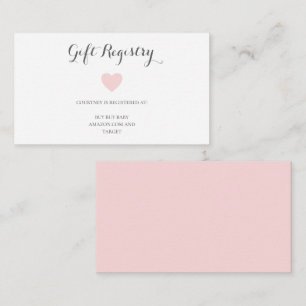 Carte D'accompagnement Greffe Cadeau Coeur Rose Cute Pastel