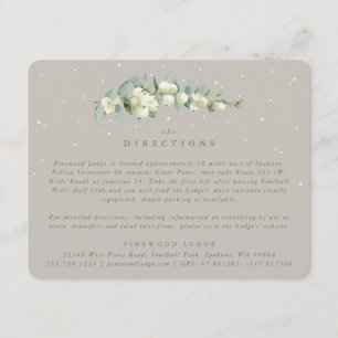 Carte D'accompagnement Greige Snowberry+Eucalyptus Mariage Directions