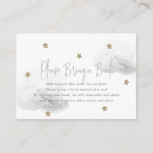 Carte D'accompagnement Grey Cloud & Star Baby shower S'il vous plaît appo