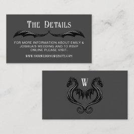 Carte D'accompagnement Gris Black Dragon Wings Imaginaire Détails Mariage