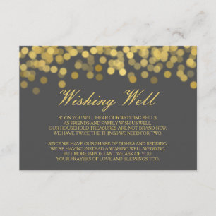 Carte D'accompagnement Gris et or Twinké moderne Wishing Well Card