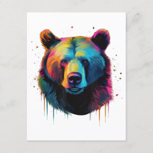 Carte D'accompagnement Grizzly Oear Amateurs Pop Art Big Grizzly Ours