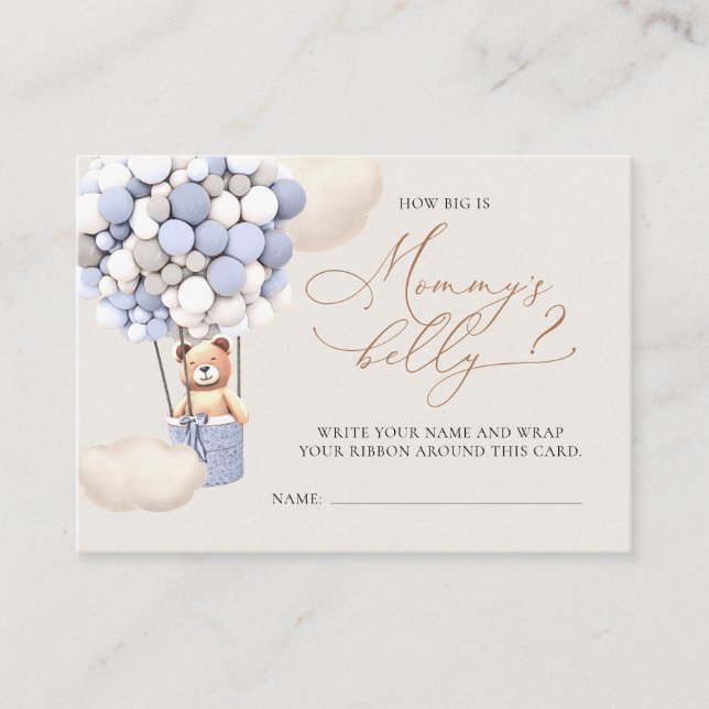 Carte D'accompagnement Gros Billets De Son Ventre - Ballons D'Ours Brown (Devant)