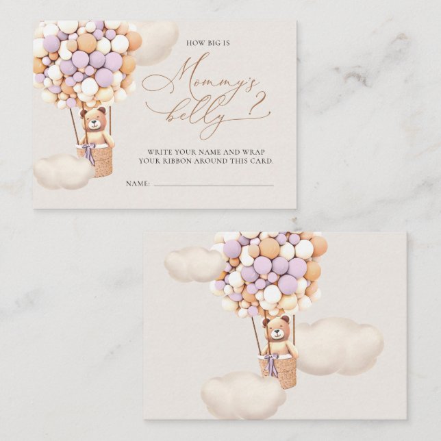 Carte D'accompagnement Gros Billets De Son Ventre - Ballons D'Ours Brown (Devant / Derrière)