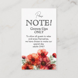 Carte D'accompagnement Grown-ups SEULEMENT Scarlet Petal Serenade
