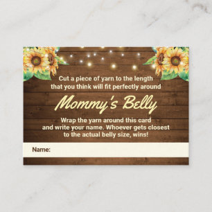 Carte D'accompagnement Guest Mommys Belly Game Card Baby shower de tourne