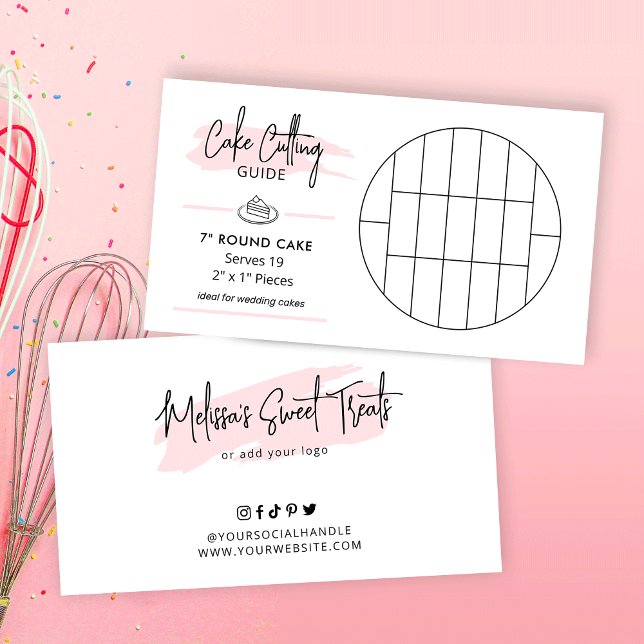 Carte D'accompagnement Guide de coupe de gâteau 7" cuillères rondes 2x1" (7 inch round cake cutting guide for wedding cakes)