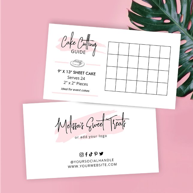 Carte D'accompagnement Guide de découpe de gâteau de 9 x 13 pouces 2x2 Pa (Sheet cake cutting guide for 9x13 inch event cakes)