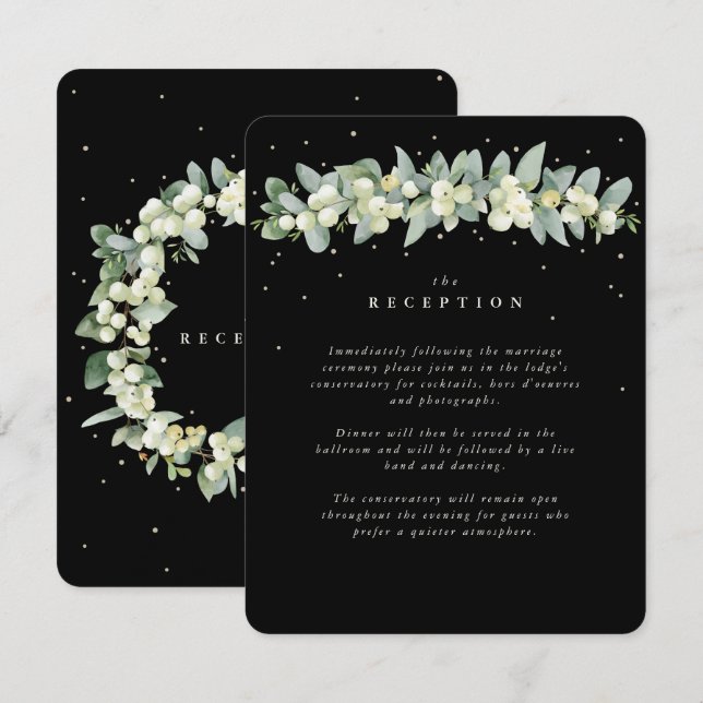 Carte D'accompagnement Guirlande de Sueur de neige noire + Eucalyptus Réc (Devant / Derrière)