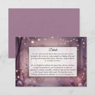Carte D'accompagnement Guirlandes de lumières dans un mariage champêtre l