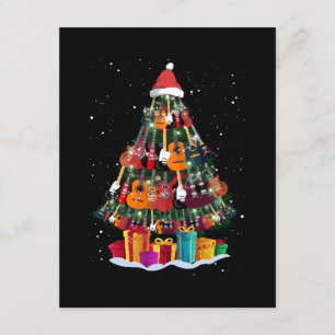 Carte D'accompagnement Guitare Arbre de Noël Drôle