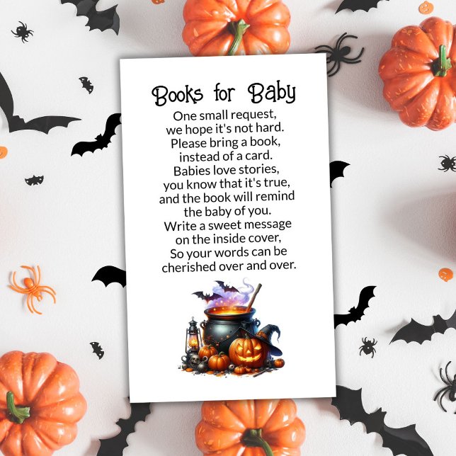 Carte D'accompagnement Halloween Baby est en train de brasser des livres  (Créateur téléchargé)