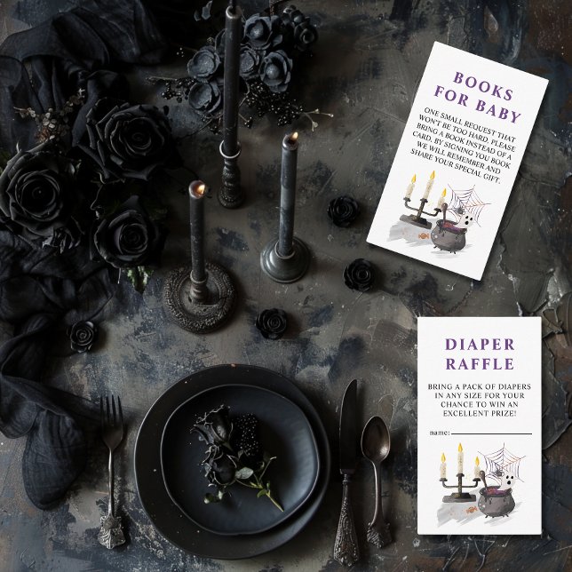 Carte D'accompagnement Halloween Ghost Little Boo Baby Diaper Raffle (A Little Boo is Almost Due Books for Baby - Baby Shower Enclosure Card )