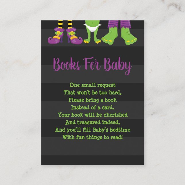 Carte D'accompagnement Halloween Monster Pieds Livres Pour Bébé (Devant)