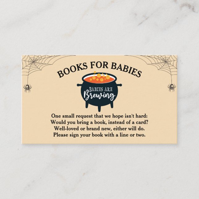 Carte D'accompagnement Halloween sorcière bébés douches Livres pour bébé (Devant)