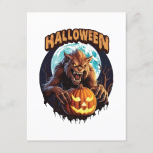Carte D'accompagnement Halloween Werewolf