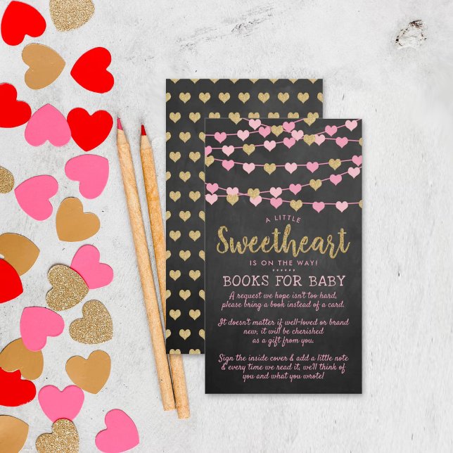 Carte D'accompagnement Hanging Love Hearts Little Sweetheart Baby Shower (Créateur téléchargé)