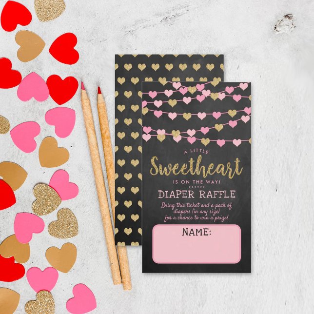 Carte D'accompagnement Hanging Love Hearts Petit Baby shower amoureux (Créateur téléchargé)