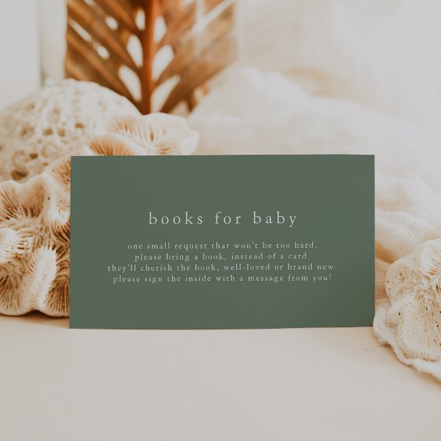 Carte D'accompagnement HANNAH Green Simple Baby shower Livres pour bébé (HANNAH Green Simple Baby Shower Books for Baby Enclosure Card)