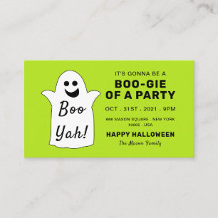 Carte D'accompagnement Happy Ghost, Green Halloween Party Billetterie Inv