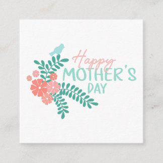 Carte D'accompagnement Happy Mother's day text in floral frame