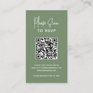 Carte D'accompagnement Heather Elegant Sage Green Minimal Mariage moderne