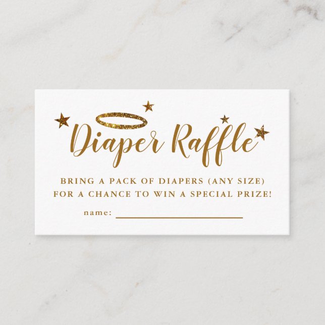 Carte D'accompagnement Heaven a envoyé Gold Baby shower Déchets Raffle Ti (Devant)