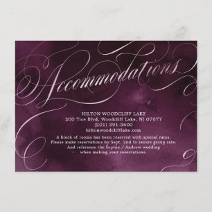 Carte D'accompagnement Hébergement de calligraphie prune romantique et lu