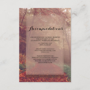 Carte D'accompagnement Hébergement de mariage aux feuilles d'automne