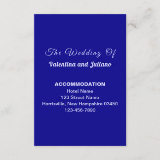 Carte D'accompagnement Hébergement de mariage bleu foncé Portrait