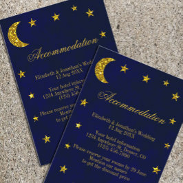 Carte D'accompagnement Hébergement de mariage sous le ciel nocturne céles